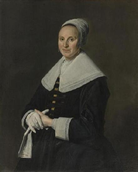 Frans Hals Portrait of woman with gloves. Germany oil painting art
